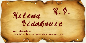 Milena Vidaković vizit kartica